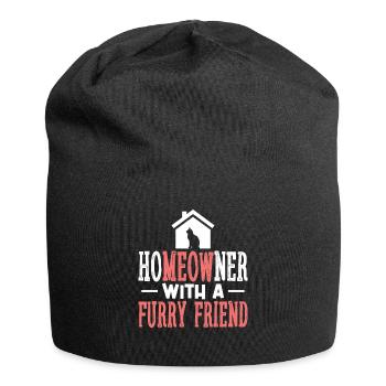 HoMEOWner avec un ami à fourrure chats - Bonnet en jersey - noir - Devant
