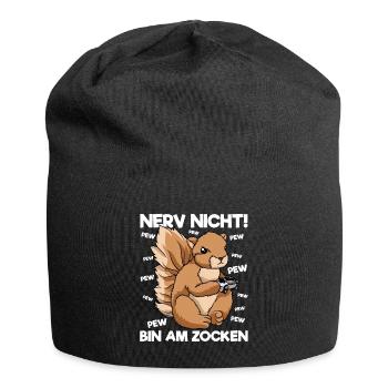 Nerv nicht bin am Zocken Gaming Eichhörnchen - Jersey-Beanie - Schwarz - Vorne