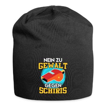 Nein zu Gewalt gegen Schiris Schiedsrichter - Jersey-Beanie - Schwarz - Vorne