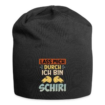 Lass mich durch ich bin der Schiri Schiedsrichter - Jersey-Beanie - Schwarz - Vorne