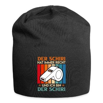 Der Schiri hat immer Recht und ich bin der - Jersey-Beanie - Schwarz - Vorne