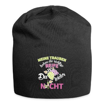 Winzerin Wein Spruch Reife Trauben Weinlese - Jersey-Beanie - Schwarz - Vorne