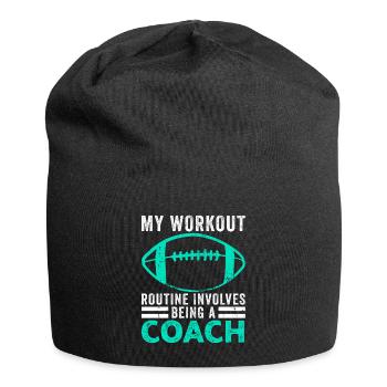 Football Workout Routine Sports Football Coach - Jersey Beanie - black - Front