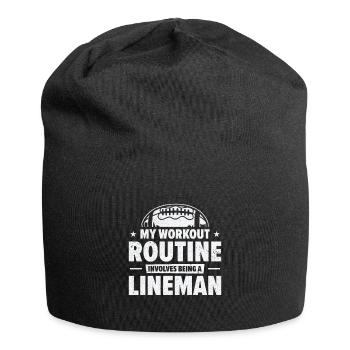 Football Lineman Leben Workout Routine Spieler - Jersey-Beanie - Schwarz - Vorne