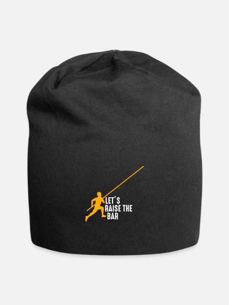 Lasst Uns DIe Stange Heben Stabhochsprung - Jersey-Beanie - Schwarz