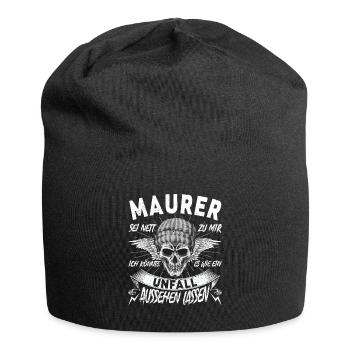 Maurer Sei nett zu mir Handwerker - Jersey-Beanie - Schwarz - Vorne