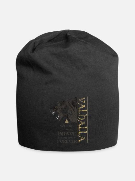 Valhalla Wikinger Bär Grizzlybär Wotansknoten - Jersey-Beanie - Schwarz