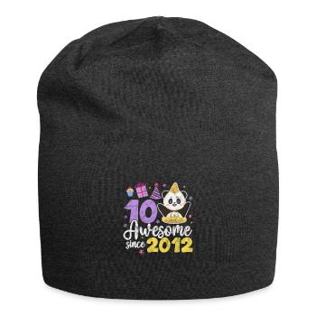 Panda 10th Birthday - Jersey Beanie - charcoal grey - Front