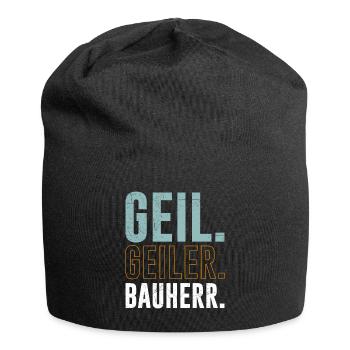 Geil Geiler Bauherr Eigenheim Häuslebauer - Jersey-Beanie - Schwarz - Vorne