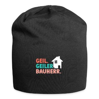 Geil Geiler Bauherr - Jersey-Beanie - Schwarz - Vorne