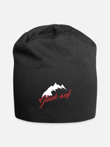 Erzgebirge Wandern Glück auf - Jersey-Beanie - Schwarz