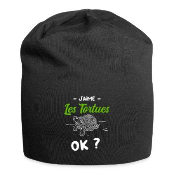 Oui Les Tortues je les Aime - Bonnet en jersey - noir - Devant