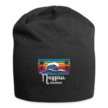 The Bahamas Nassau City Vintage Wave Art - Jersey-Beanie - Schwarz - Vorne