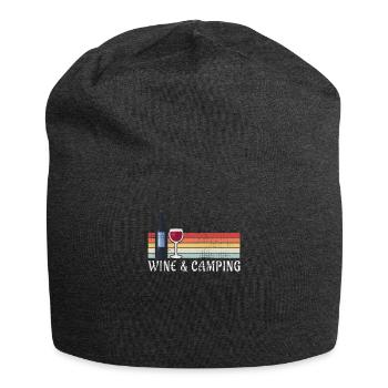 Camping Drinking Wine - Jersey Beanie - charcoal grey - Front