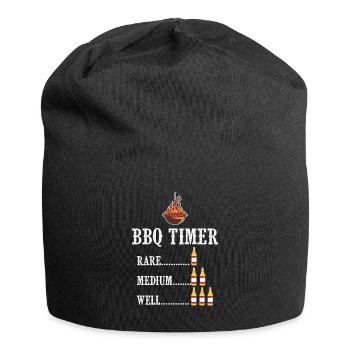 BBQ Timer Barbecue Beer Steak Grill Funny Grilling - Jersey Beanie - black - Front