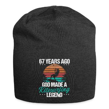 67 Birthday Kitesurf Legend Kiteboard 67 Year Old - Jersey Beanie - charcoal grey - Front