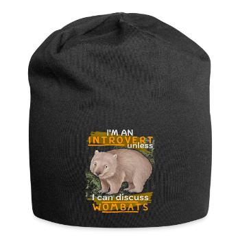 Wombat-Spruch lustiger Spruch Wombat-Liebe - Jersey-Beanie - Schwarz - Vorne
