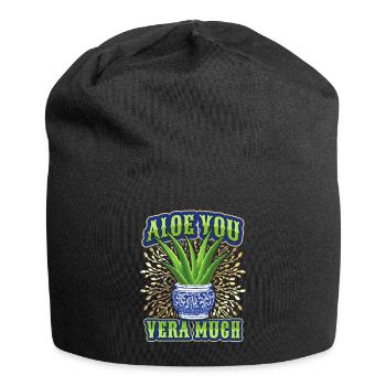 Saint-Valentin, Love-Love Aloe Vera dicton drôle - Bonnet en jersey - noir - Devant