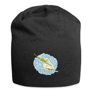 Airplane airplane pilots motive hobby pilots - Jersey Beanie - black - Front