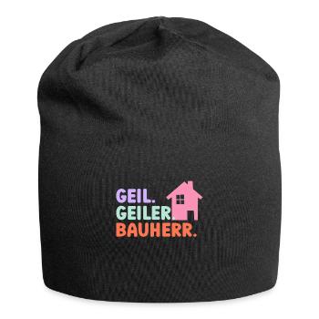 Geil Geiler Bauherr - Jersey-Beanie - Schwarz - Vorne