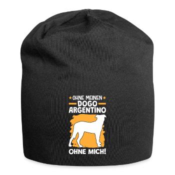 Ohne meinen Dogo Argentino ohne mich - Jersey-Beanie - Schwarz - Vorne