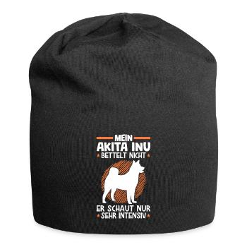 Mein Akita Inu bettelt nicht japanischer Spitz - Jersey-Beanie - Schwarz - Vorne
