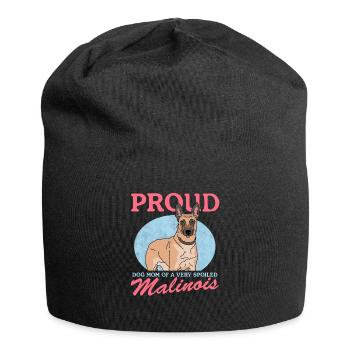 Malinois Maman | Cadeau Berger Belge - Bonnet en jersey - noir - Devant