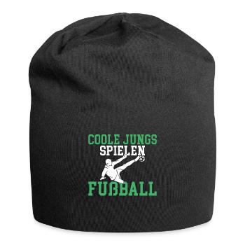 Coole Jungs spielen Fußball Motiv für echte Fußbal - Jersey-Beanie - Schwarz - Vorne