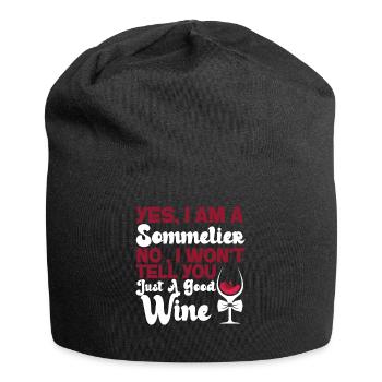 Dégustation de vin de sommelier - Bonnet en jersey - noir - Devant
