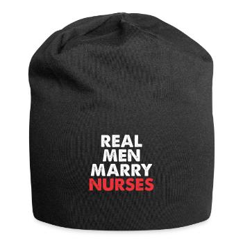 De vrais hommes épousent des infirmières - Bonnet en jersey - noir - Devant