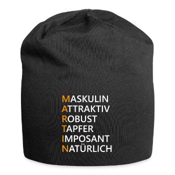 Martin Name Geschenk - Jersey-Beanie - Schwarz - Vorne