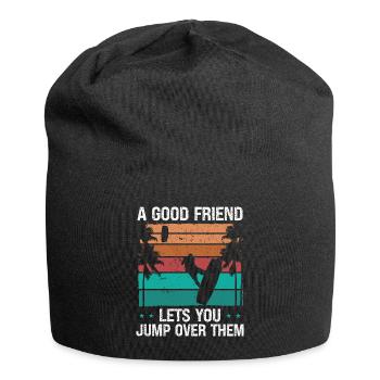 Kiteboarder jump over friend Kite Kiteboard - Jersey-Beanie - Schwarz - Vorne