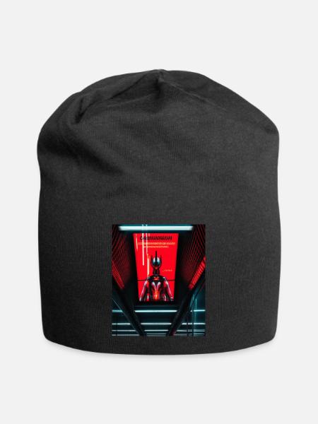 Futuristic cyborg in subway station - Jersey Beanie - black