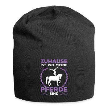 Voltigieren Volti Voltigier Pferde Pferdemädchen - Jersey-Beanie - Schwarz - Vorne