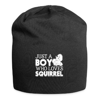 Just a boy who loves squirrel lovers - Jersey Beanie - black - Front