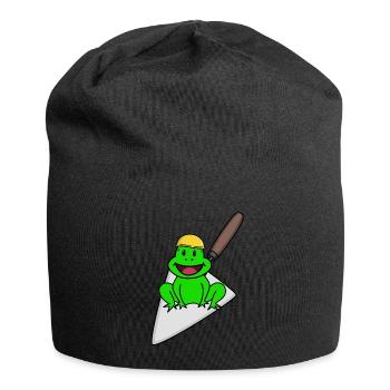 Handwerker Frosch Maurer Maurerkelle Baustelle Bau - Jersey-Beanie - Schwarz - Vorne