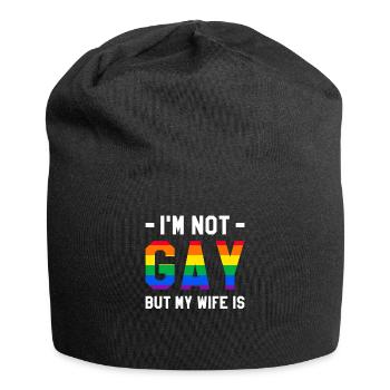 I'm Not Gay But My Wife Is LGBT Bisexual Pride - Jersey-Beanie - Schwarz - Vorne