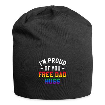 I'm Proud Of You Free Dad Hugs LGBT Pride - Jersey Beanie - black - Front