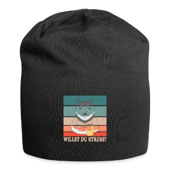 Willst Du Stress? Design für Husky Fans - Jersey-Beanie - Schwarz - Vorne