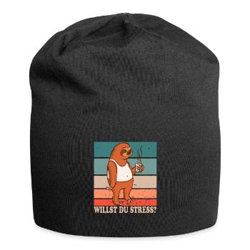 Willst Du Stress? Design für Faultier Fans - Jersey-Beanie - Schwarz - Vorne