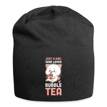 Just A Girl Who Loves Bubble Tea Boba Gift - Jersey Beanie - black - Front
