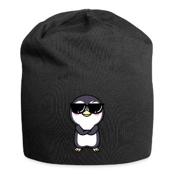 Pinguin Mit Sonnenbrille Chibi Kawaii Emoticon - Jersey-Beanie - Schwarz - Vorne