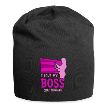 J’aime mon patron indépendant freelance - Bonnet en jersey - noir - Devant