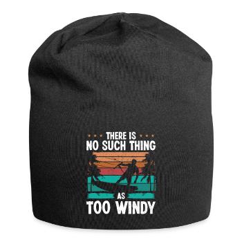 Kiteboarding Vintage Too windy Kiteboarder Kite - Jersey-Beanie - Schwarz - Vorne