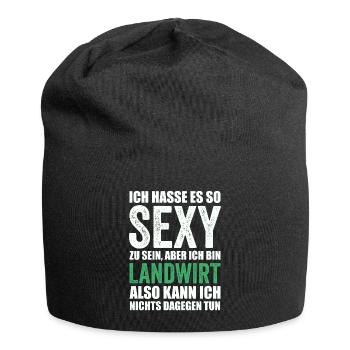 Landwirtschaft Landwirt Traktor Trecker Farm Bauer - Jersey-Beanie - Schwarz - Vorne