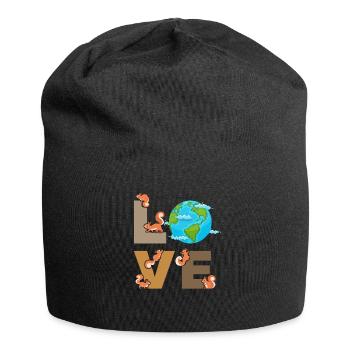 Squirrel Love Squirrel Sweet Squirrel - Jersey Beanie - black - Front