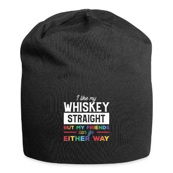 J’aime mon whisky droit mais mes amis peuvent y aller - Bonnet en jersey - noir - Devant