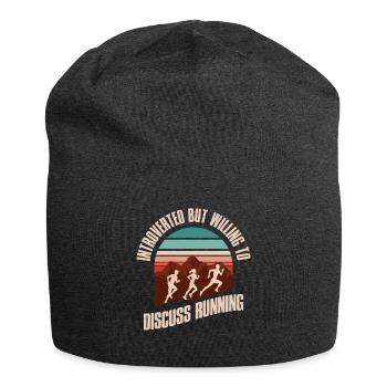 Introverted Running Introverted Gift - Jersey Beanie - charcoal grey - Front