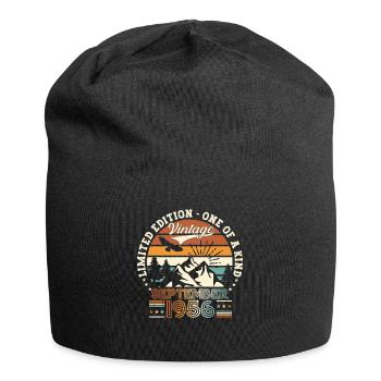 Septembre Né 1956 Cadeau du 66e anniversaire - Bonnet en jersey - noir - Devant
