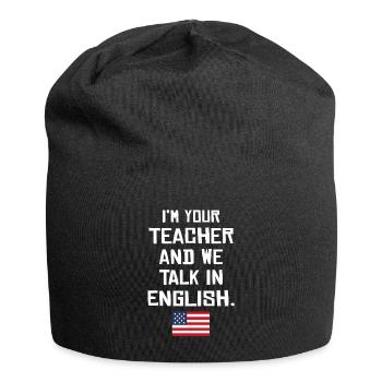 American English teacher - Jersey-Beanie - Schwarz - Vorne
